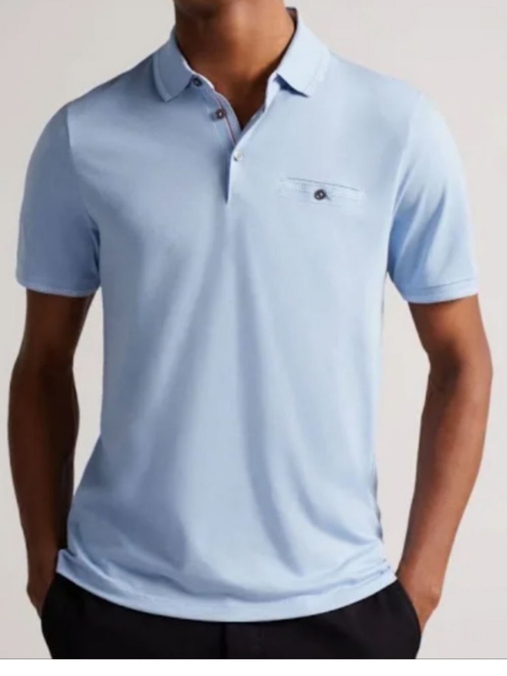 Ted Baker Men’s light blue lightweight polo shirt Short sleeve  Sz L